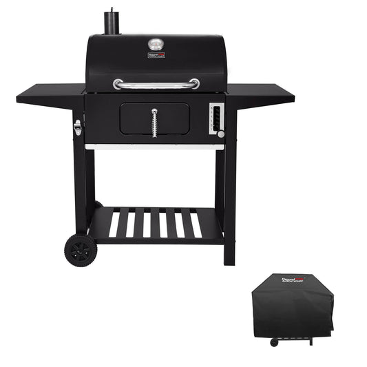 24-Inch Charcoal Grill with 2-Side Table with Cover