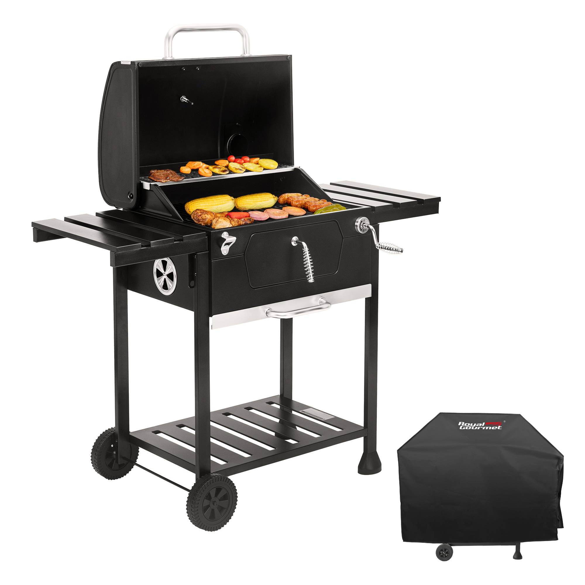 24-inch Charcoal BBQ Grill with Cover| Royal Gourmet