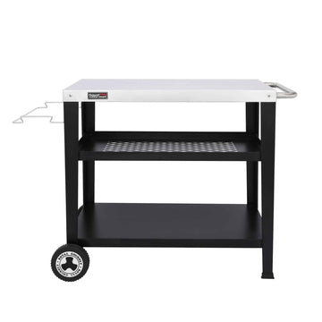 3-Shelf Stainless Steel Grill Cart with Wheels - Royal Gourmet