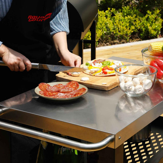 3-Shelf Stainless Steel Grill Cart with Wheels - Royal Gourmet