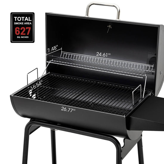 30-Inch Barrel Charcoal Grill with Side Table - Royal Gourmet
