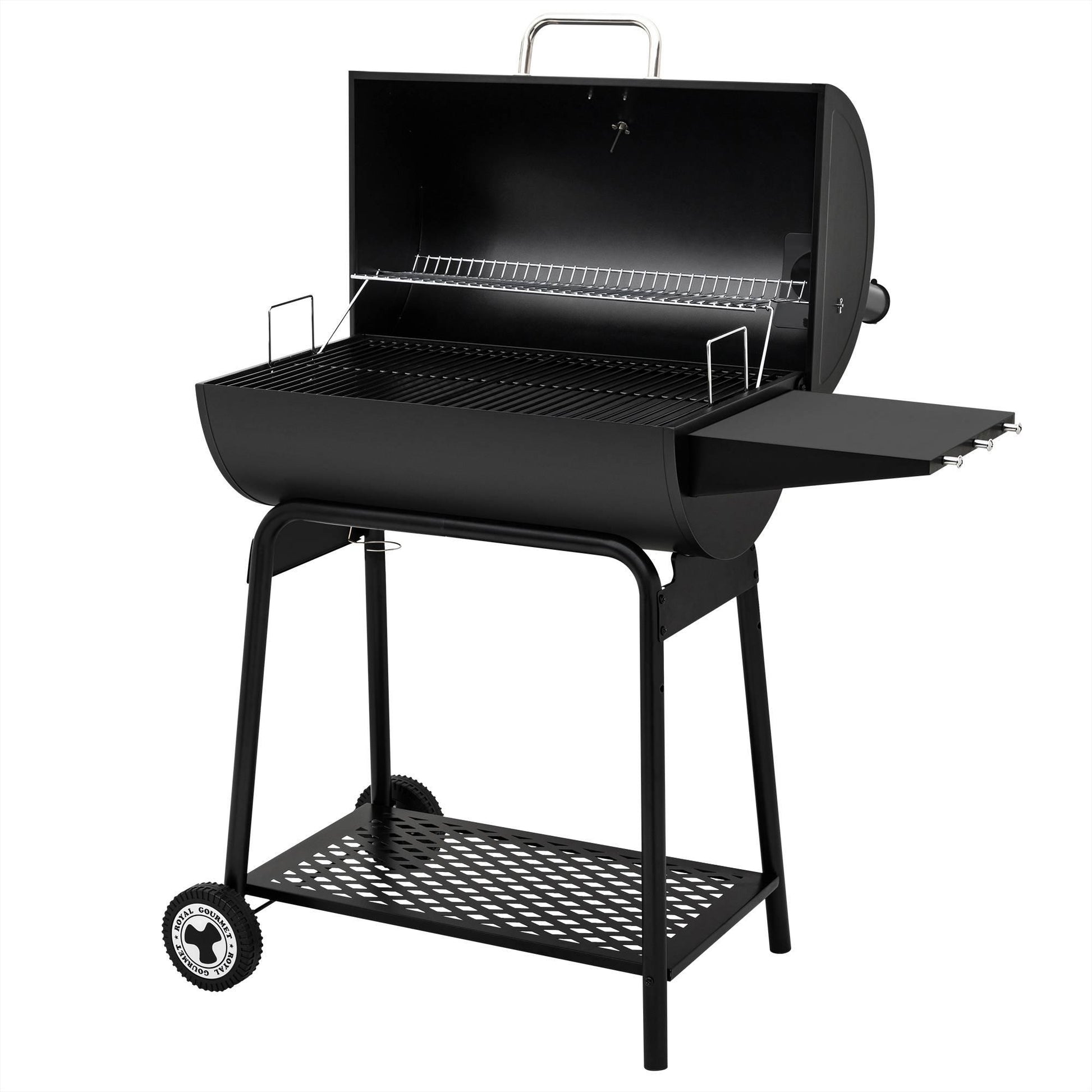 30-Inch Barrel Charcoal Grill with Side Table - Royal Gourmet