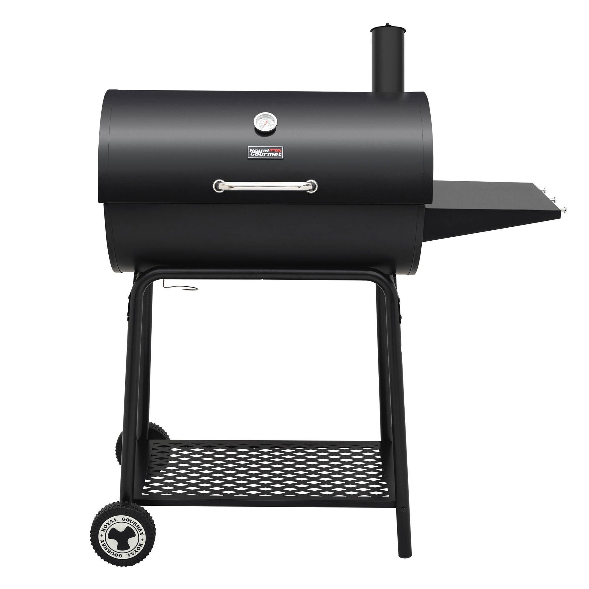 30-Inch Barrel Charcoal Grill with Side Table - Royal Gourmet