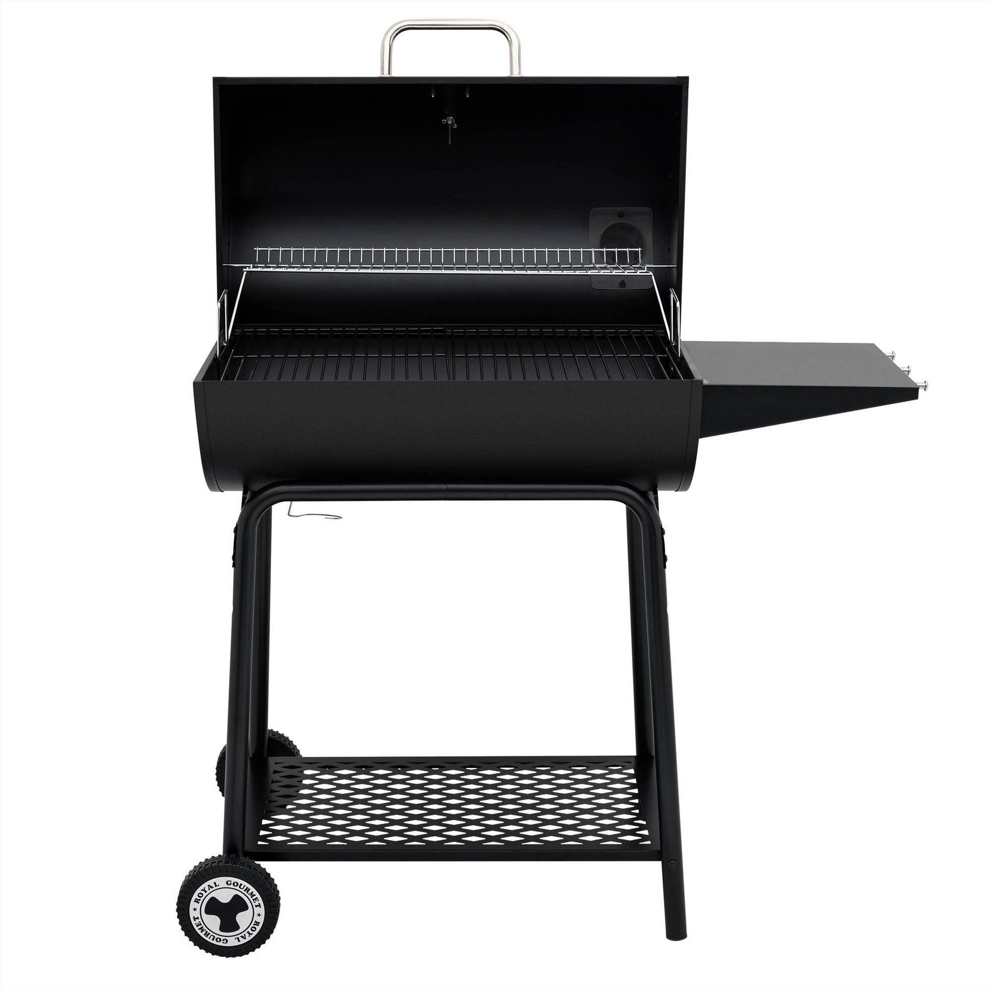 30-Inch Barrel Charcoal Grill with Side Table - Royal Gourmet