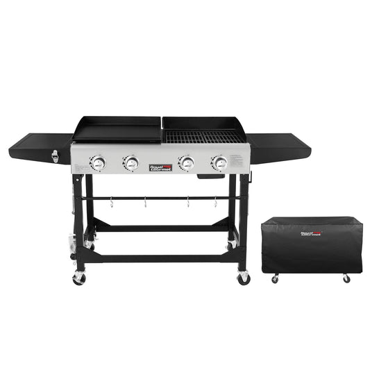 4-Burner Gas Grill and Griddle Combo with Cover - Royal Gourmet