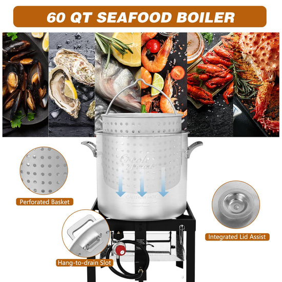 60 QT Aluminum Seafood Boiling Kit - Royal Gourmet
