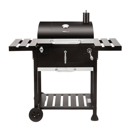 24-Inch Movable Charcoal Grill with Foldable Side Tables