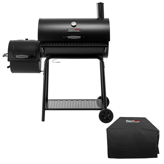 Charcoal Grill with Offset Smoker, with Cover
