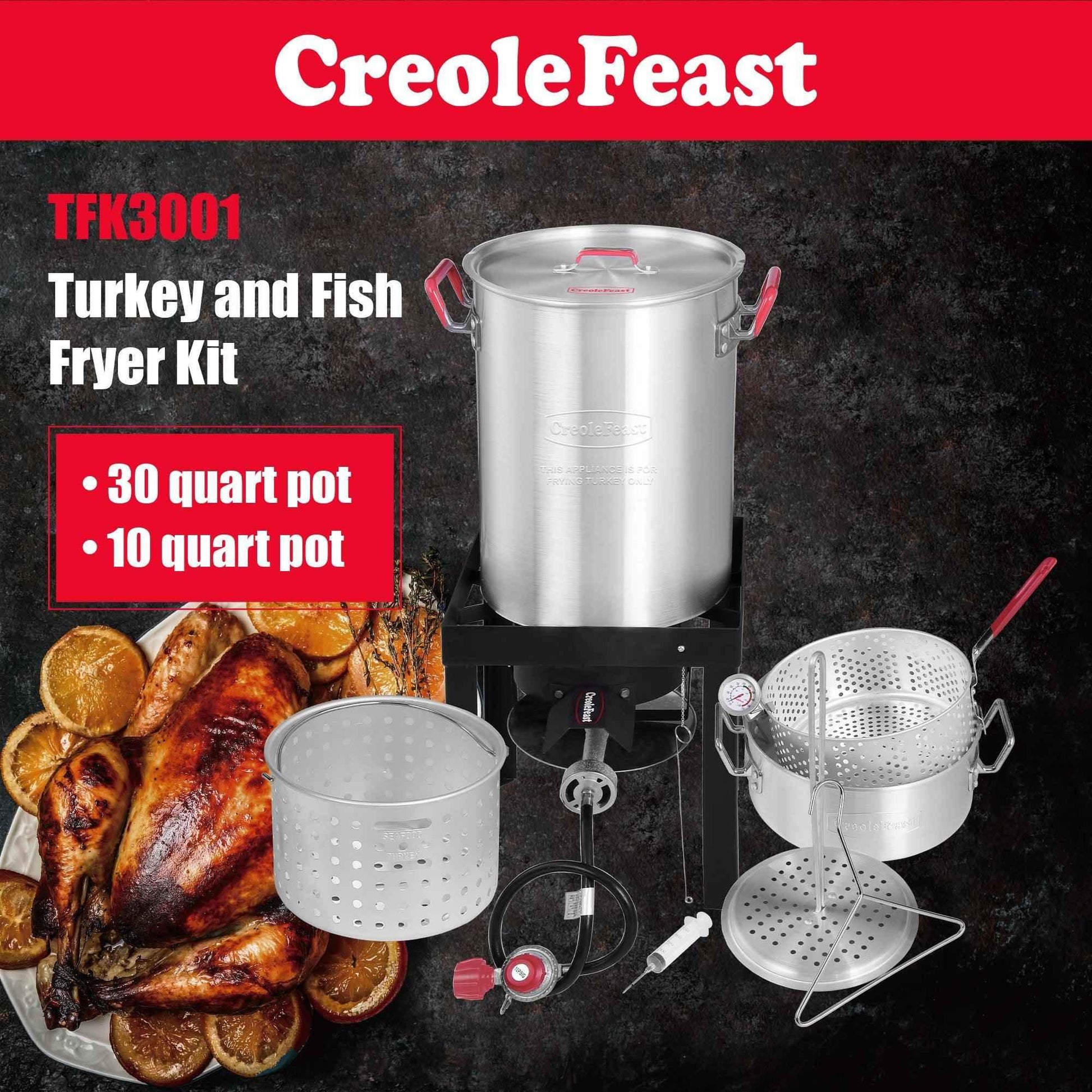 Aluminum Turkey Fryer Boiler Set with Gloves - Royal Gourmet