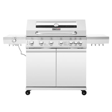 Deluxe Stainless Steel 6-Burner Gas Grill with Side & Infrared Rear Burners