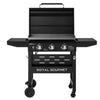 Royal Gourmet, Griddle with Collapsible Side Shelves, 3-Burner Gas Griddle with Hood, Black