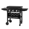 Royal Gourmet, Griddle with Collapsible Side Shelves, 3-Burner Gas Griddle with Hood, Black