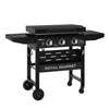 Royal Gourmet, Griddle with Collapsible Side Shelves, 3-Burner Gas Griddle with Hood, Black