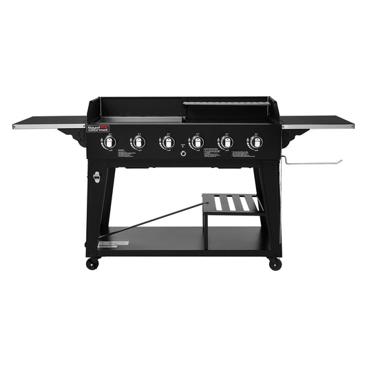 6-Burner Gas Grill and Griddle Combo, Black
