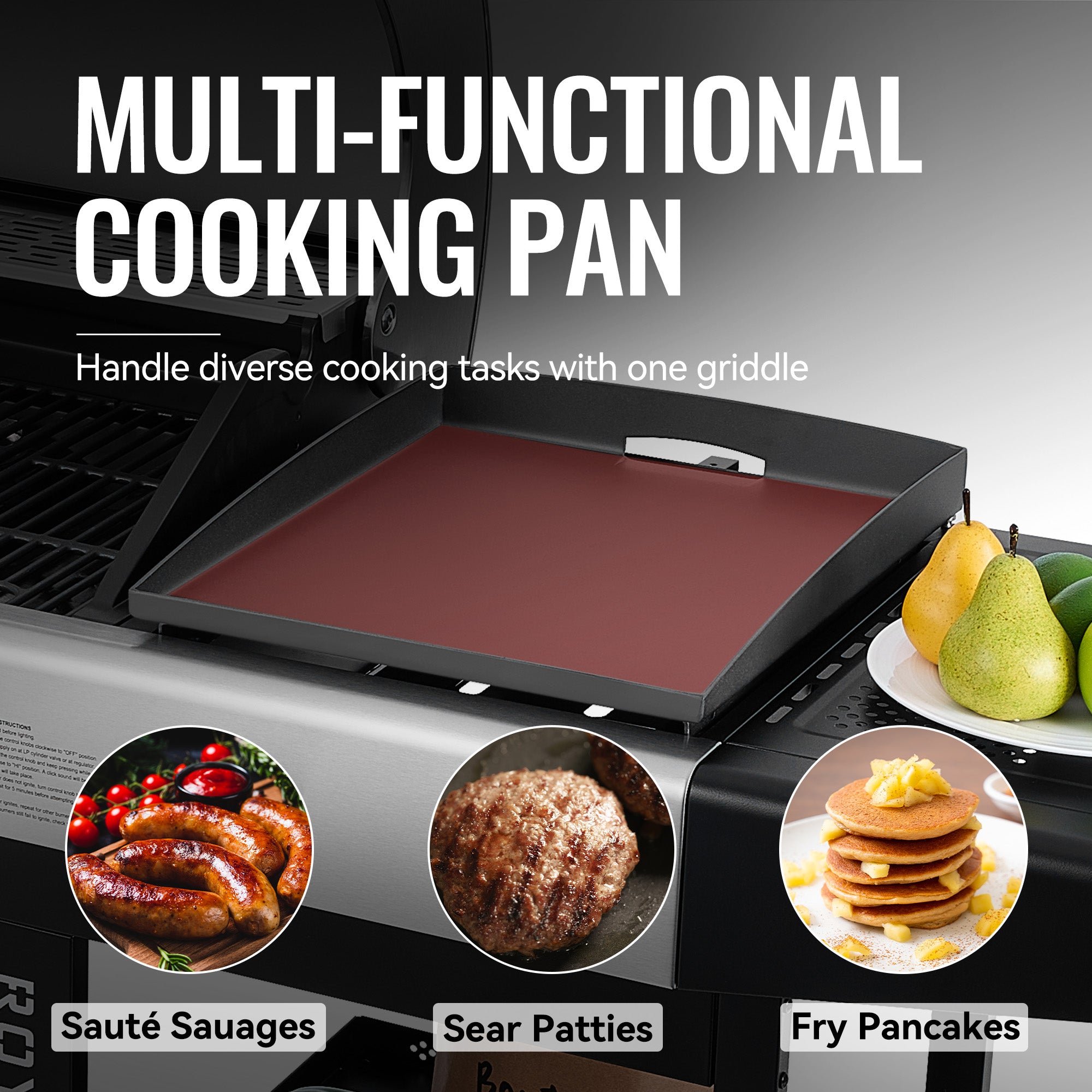 Royal Gourmet BP1501 Ceramic Griddle Top & Grease Cup Combo | Gas