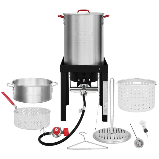 Premium Aluminum 30 Qt. Turkey Fryer Boiler Set