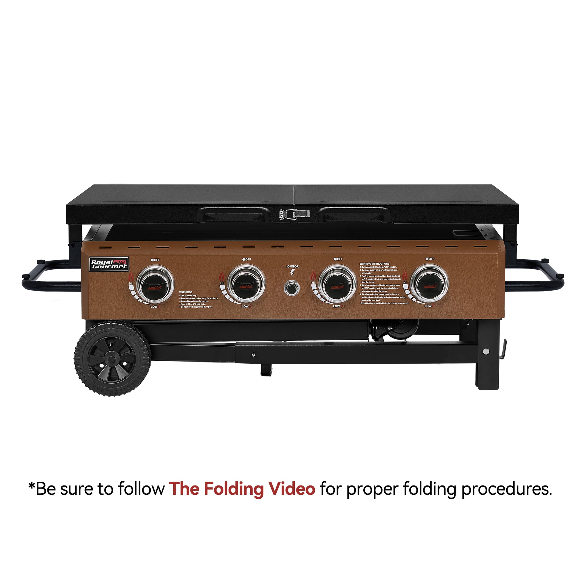 Royal Gourmet Portable stove with brown cooking surface and black top on a white background