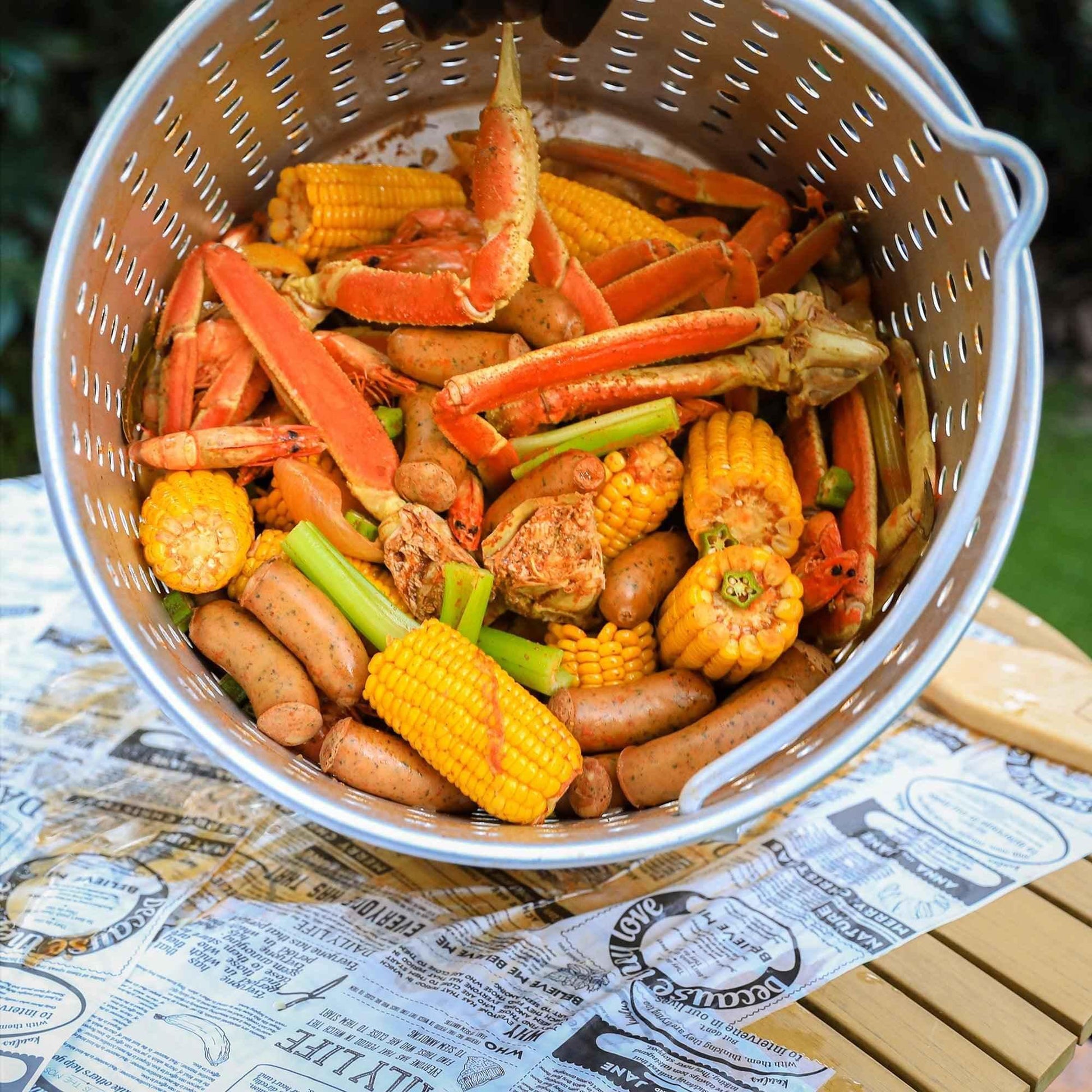 CRAWFISH POT 24 Qt. Fryer/Steamer w/Lid & Basket- Aluminum