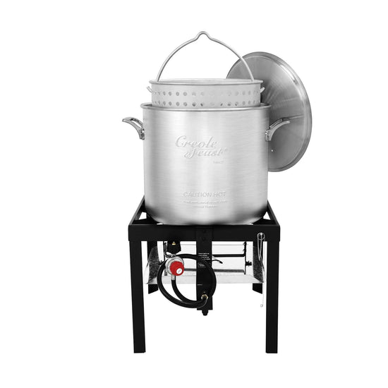 Backyard Pro 50 Qt. Outdoor Seafood Boiler / Steamer Kit with Stainless  Steel Pot - 110,000 BTU