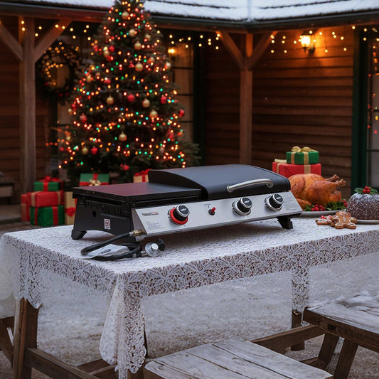 3-in-1 Portable Silver Gas Griddle