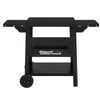 Black Royal Gourmet gas grill cart with side tables, a lower storage shelf, and a single front wheel, shown on a white background.