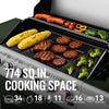 6-Burner Propane Gas Grill with Sear & Side Burners, Olive Green