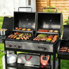 Gas & Charcoal Grill Combo with Offset Smoker