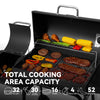 Royal Gourmet Grill with various meats and vegetables cooking on a white background