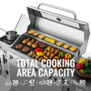 Deluxe Stainless Steel 6-Burner Gas Grill with Side & Infrared Rear Burners