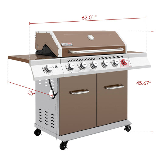6-Burner BBQ Liquid Propane Gas Grill