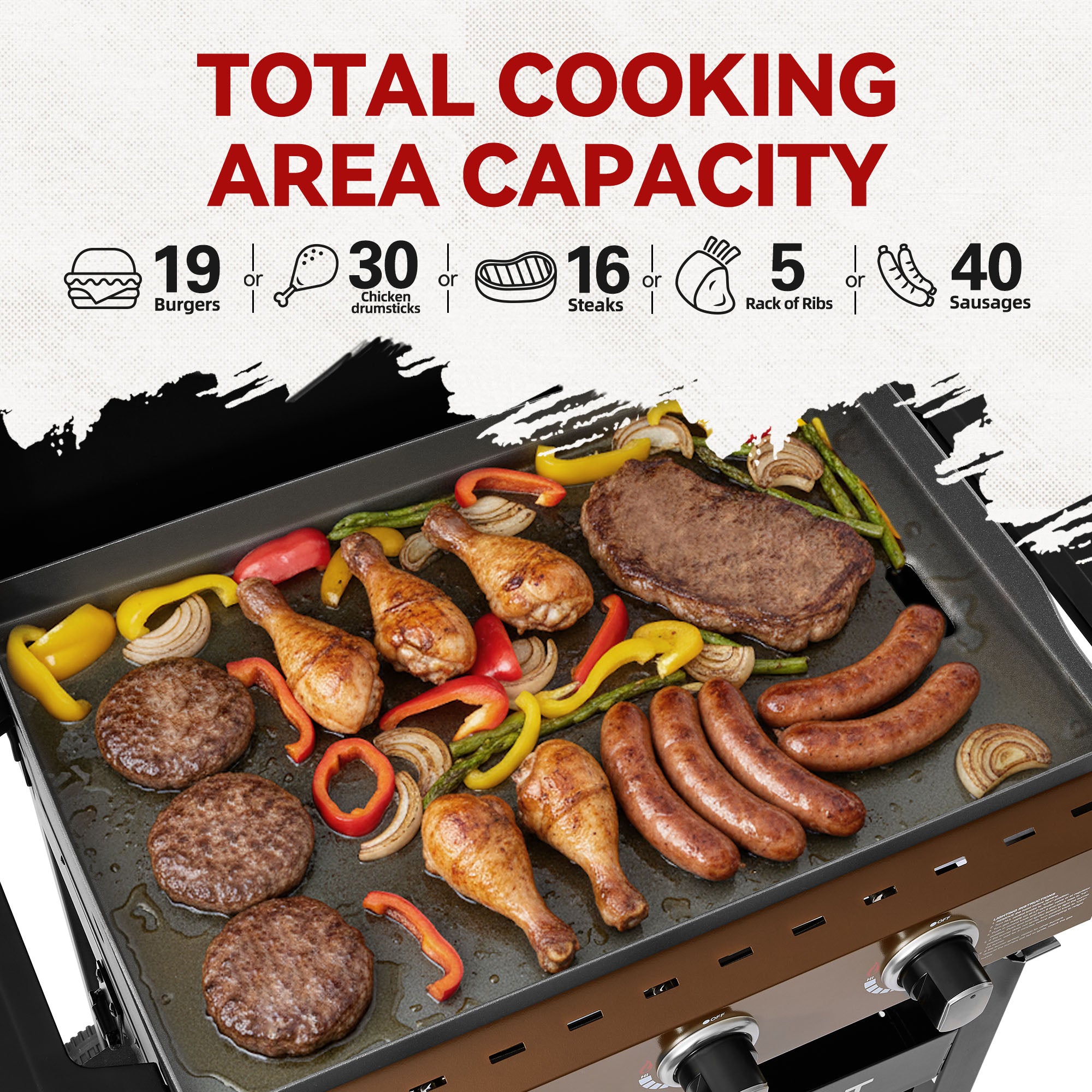 Royal Gourmet GB3000PY 3-Burner Gas Griddle with Hood | 39,000 BTU