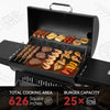 Barrel Charcoal Grill & Smoker with Hanging Basket & Side Shelves