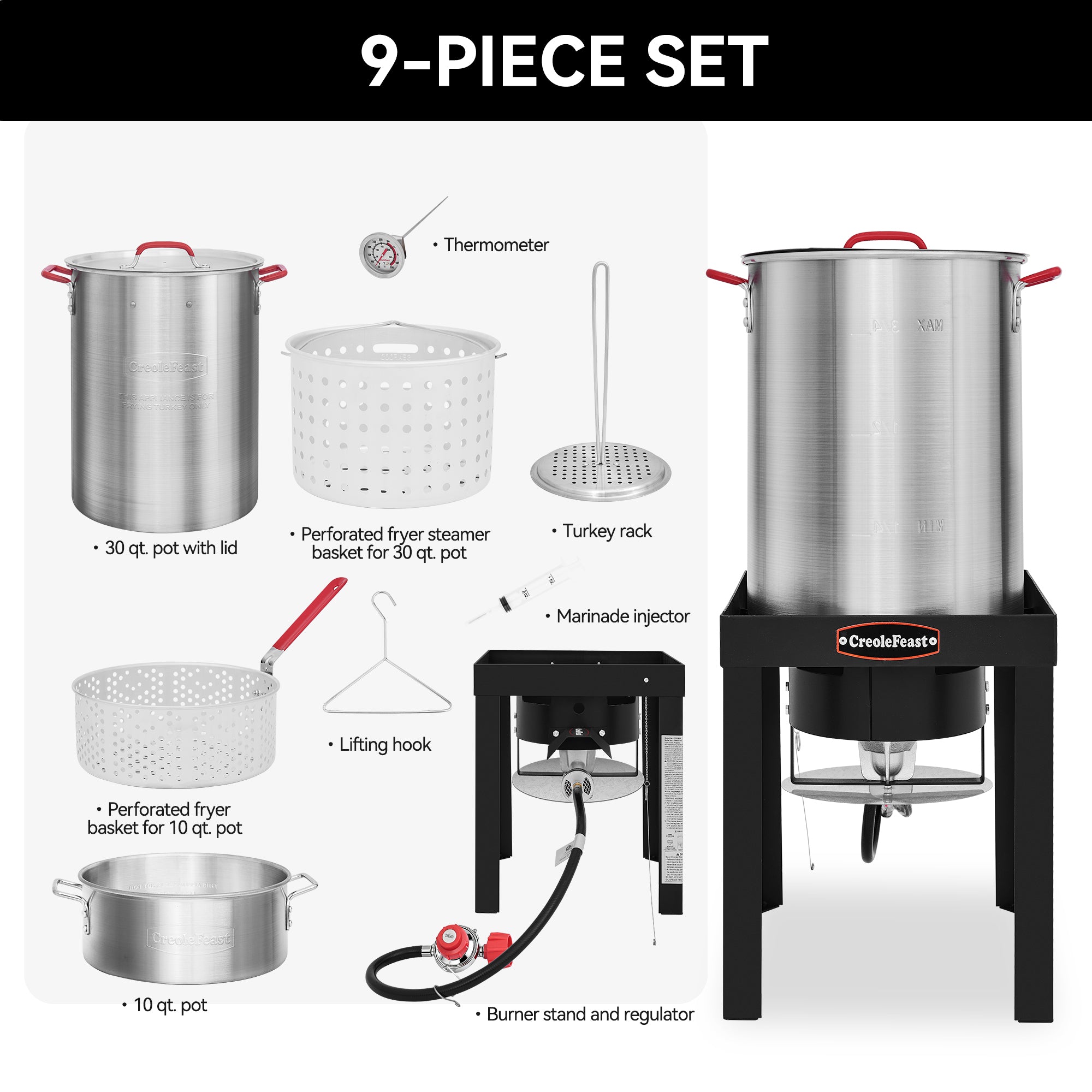 Creole Feast TFS3010 30 Qt. Turkey Fryer & 10 Qt. Fish Fryer Set