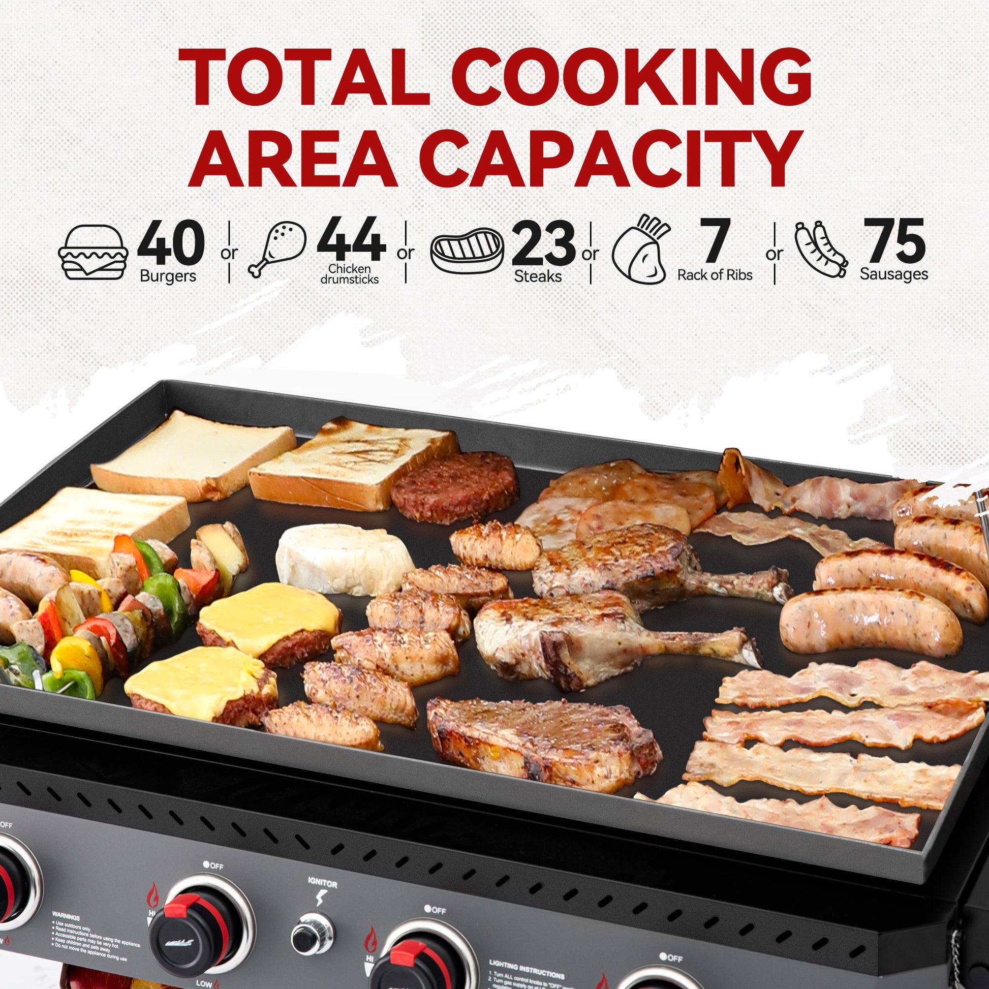 Royal Gourmet GB4005 gas griddle 732 sq in flat top cooking surface