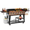 Royal Gourmet Outdoor grill with food and accessories on a white background