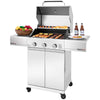 Royal Gourmet Gas grill with food and drinks on a white background