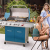 5-Burner BBQ Cabinet Style Gas Grill, Blue