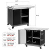 Black Movable Grill Prep Table