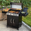 4-Burner Gas Grill with Lidded Side Burner