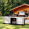 4-Burner Outdoor Kitchen Island Grill with Sink & Side Burner