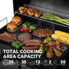 28-Inch Barrel Charcoal Grill with Side Table, 626 sq. in.