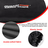 Black grill cover with Royal Gourmet logo and text about material and features.