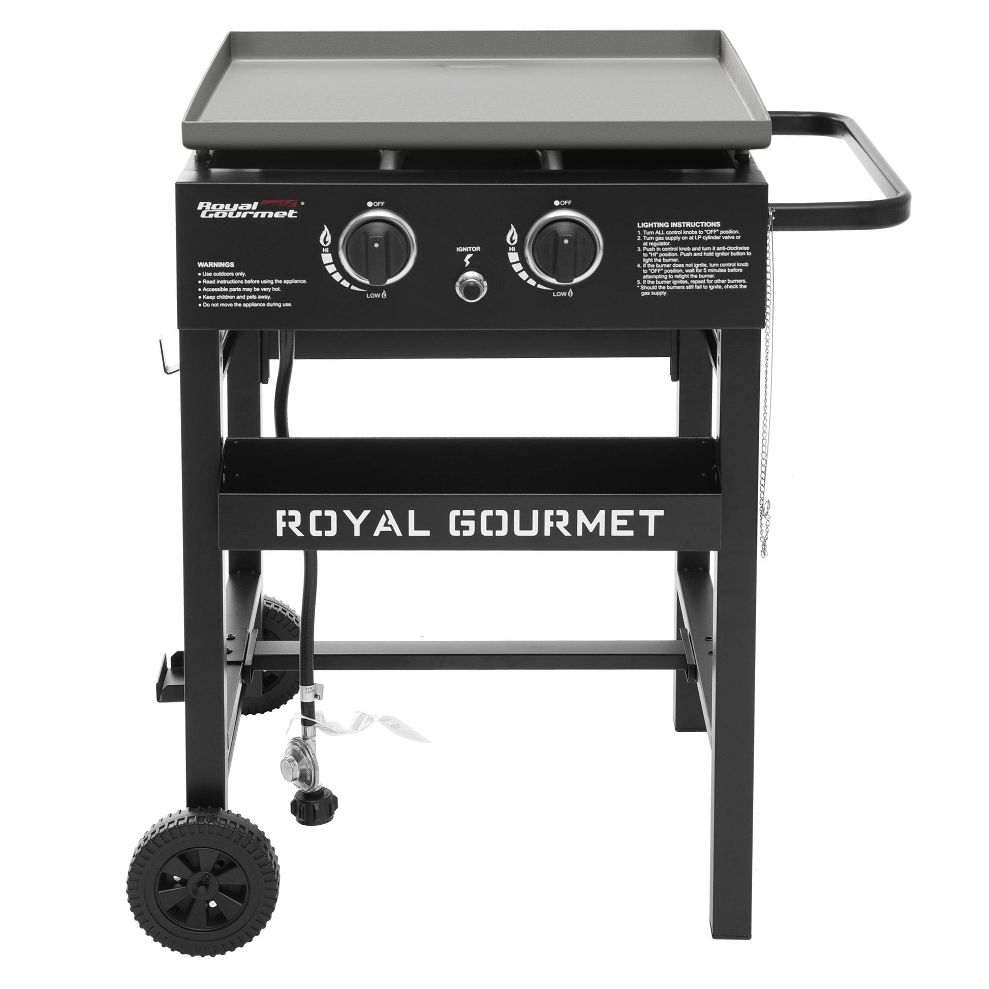 2-Burner Black Gas Griddle Royal Gourmet - Main Image