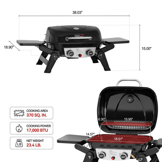 2-Burner Portable Propane Gas Grill