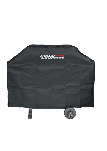 Black grill cover with 'Royal Gourmet' logo on a white background