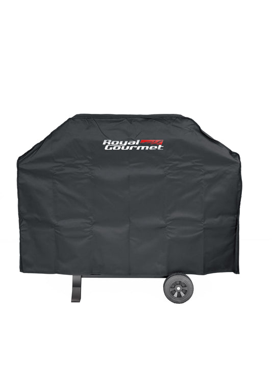 Black grill cover with 'Royal Gourmet' logo on a white background
