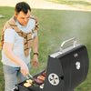 24-Inch Charcoal Grill with Handle & Folding Table