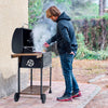 24-Inch Charcoal Grill with Handle & Folding Table