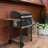 24-Inch Charcoal Grill with Handle & Folding Table