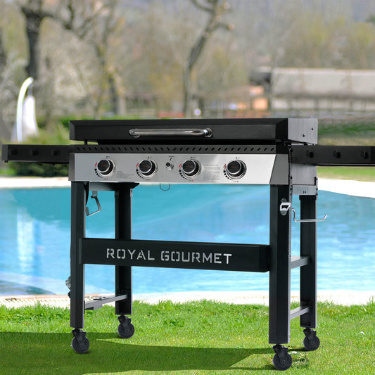 34-Inch 4-Burner Propane Gas Griddle with Hood  with 732 Sq. In.